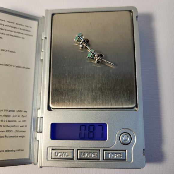 VTG Real Natural Emeralds in 925 Setting Stud Earrings - Picture 8 of 8